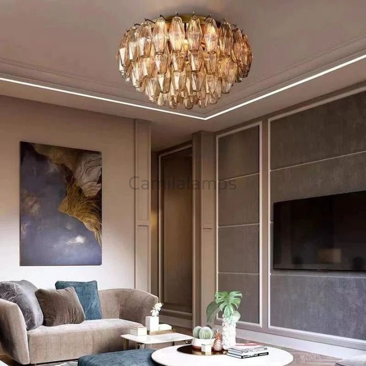 Chiaravalle Smoke Glass Flushmount 17"22'' - Camilalamps - CA - GA2023 - R0354