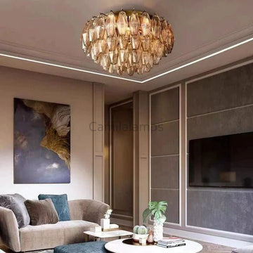 Chiaravalle Smoke Glass Flushmount 17"22'' - Camilalamps - CA - GA2023 - R0354