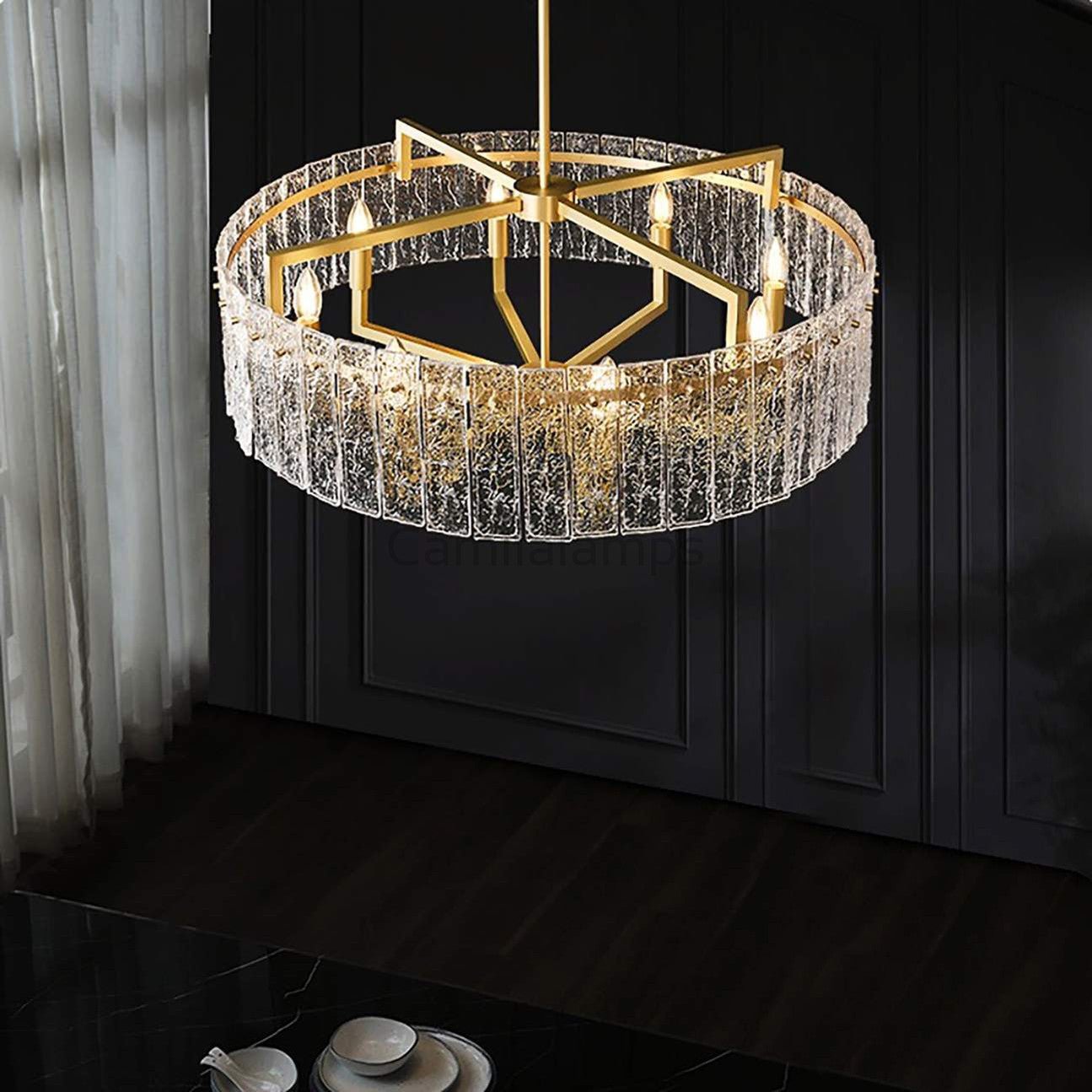 Classic Moire Crystal Round Chandelier - Camilalamps - CA - Moire - W23 - 1