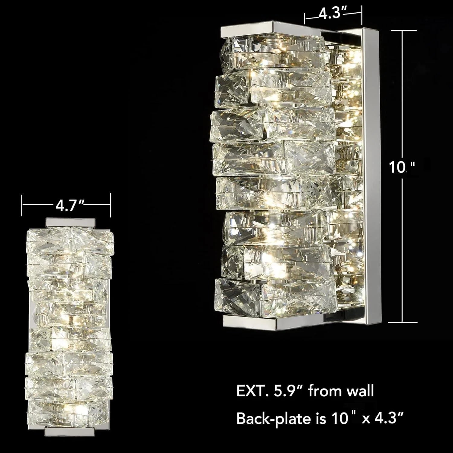 Claxo Crystal Block Wall Sconce - Camilalamps - CADLCDL2542267