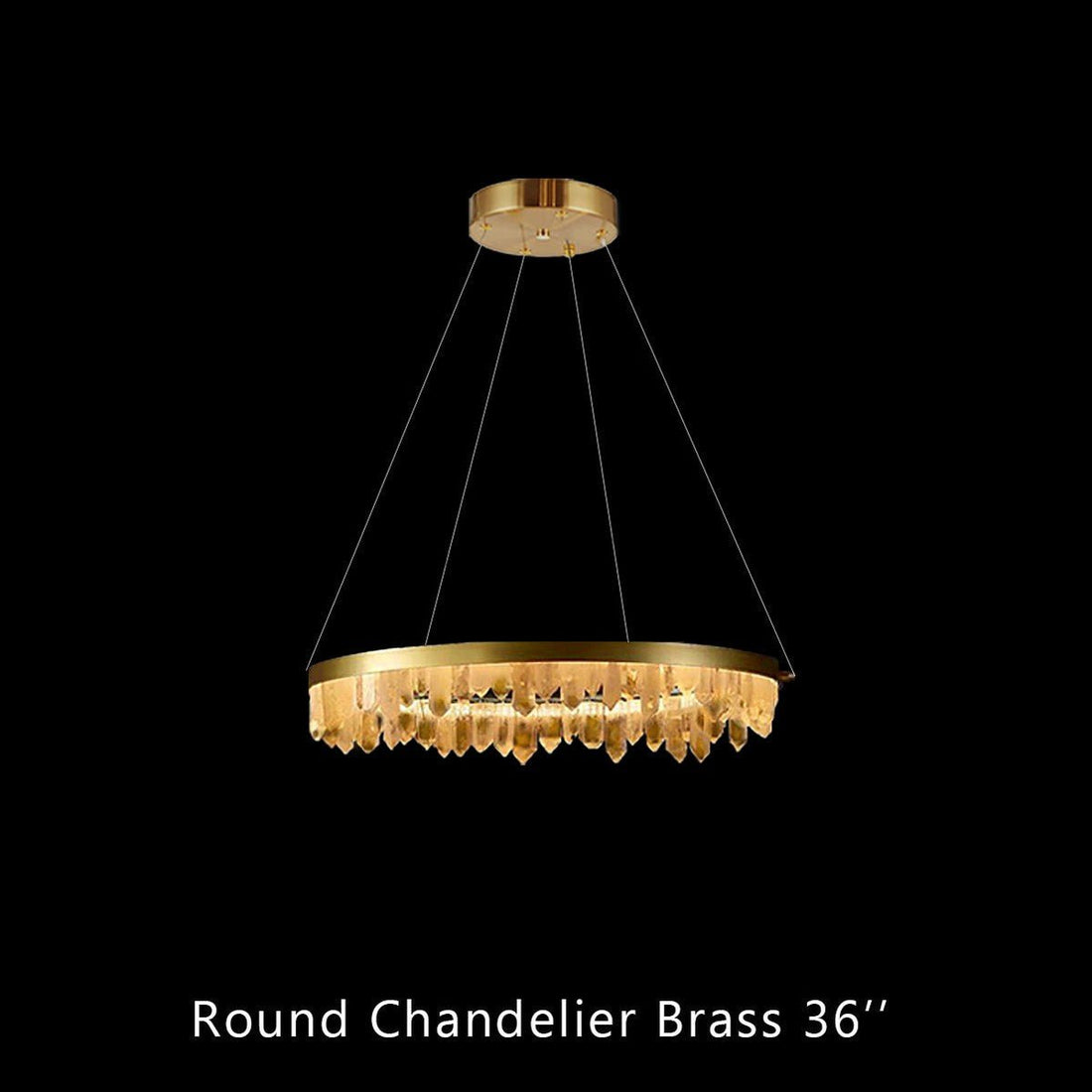 Clear Quartz Crystal Round Modern Chandelier - Camilalamps - CAM - QUA - 03