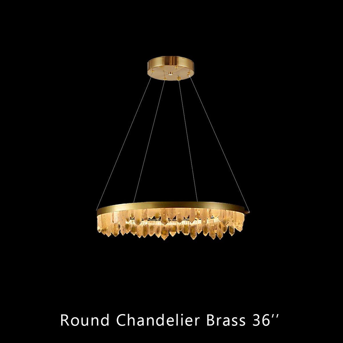 Clear Quartz Crystal Round Modern Chandelier - Camilalamps - CAM - QUA - 03