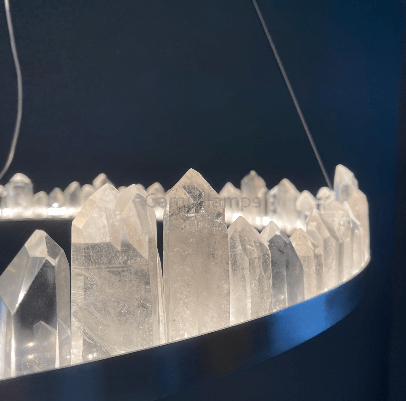 Clear Quartz Crystal Round Modern Chandelier - Camilalamps - CAM - QUA - 03