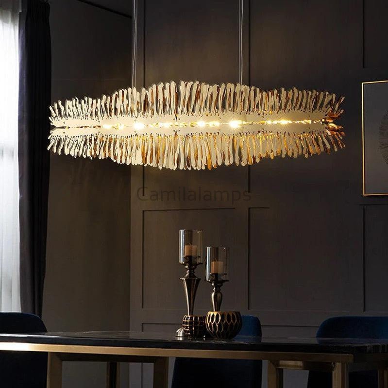 Clemo Island Gold Chandelier In Stainless Steel - Camilalamps - ILC0622