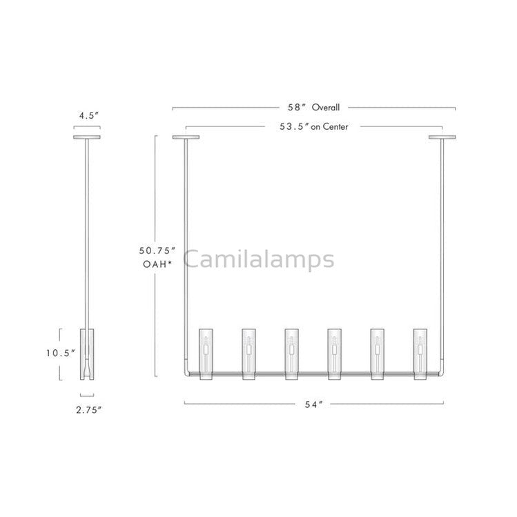 Cono Linear Chandelier for Dining Room - Camilalamps - CA - A - 477