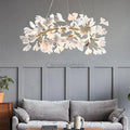 Creative Porcelain Ginkgo Leaf Round Chandelier - Camilalamps - ILC0379