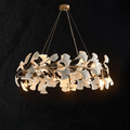 Creative Porcelain Ginkgo Leaf Round Chandelier - Camilalamps - ILC0379