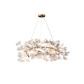 Creative Porcelain Ginkgo Leaf Round Chandelier - Camilalamps - ILC0380
