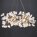 Creative Porcelain Ginkgo Leaf Round Chandelier - Camilalamps - ILC0379