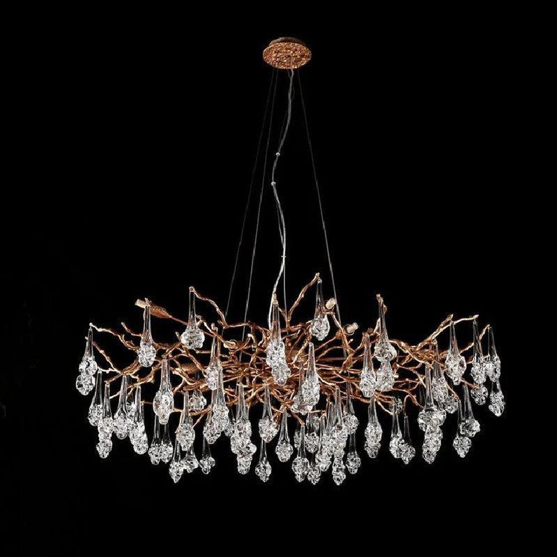 Creative Rose Crystal Brass Branch Chandelier - Camilalamps - CA - 0027