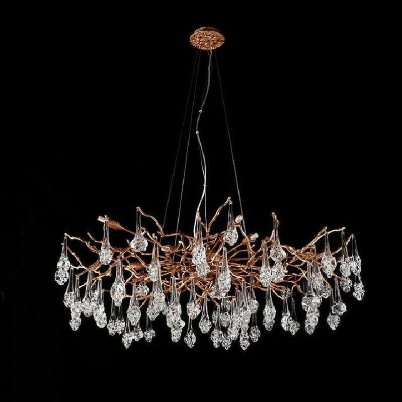 Creative Rose Crystal Brass Branch Chandelier - Camilalamps - Ca-10027