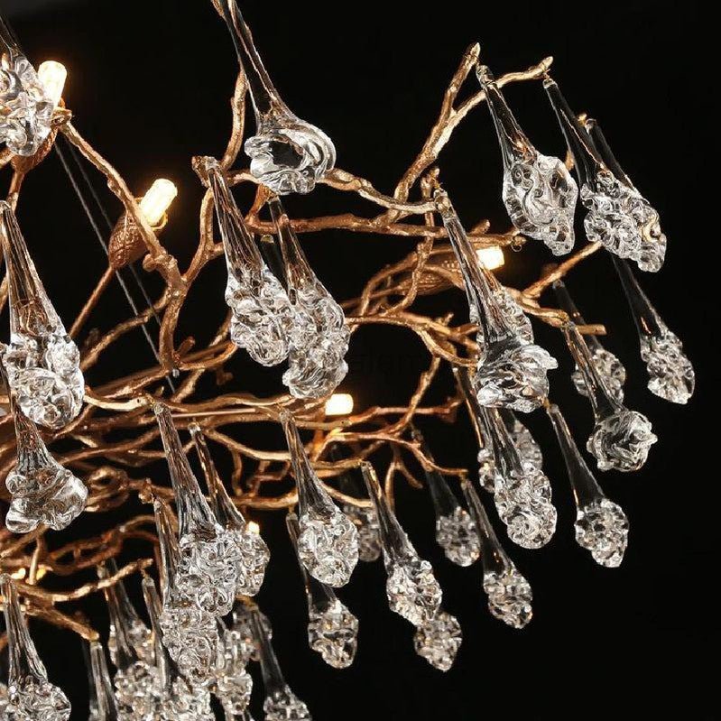 Creative Rose Crystal Brass Branch Chandelier - Camilalamps - Ca-10027