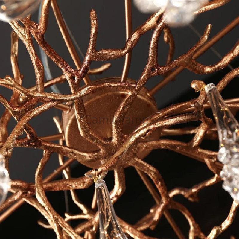 Creative Rose Crystal Brass Branch Chandelier - Camilalamps - CA - 0027