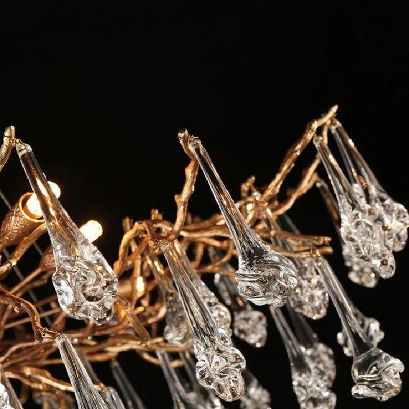 Creative Rose Crystal Brass Branch Chandelier - Camilalamps - Ca-10027