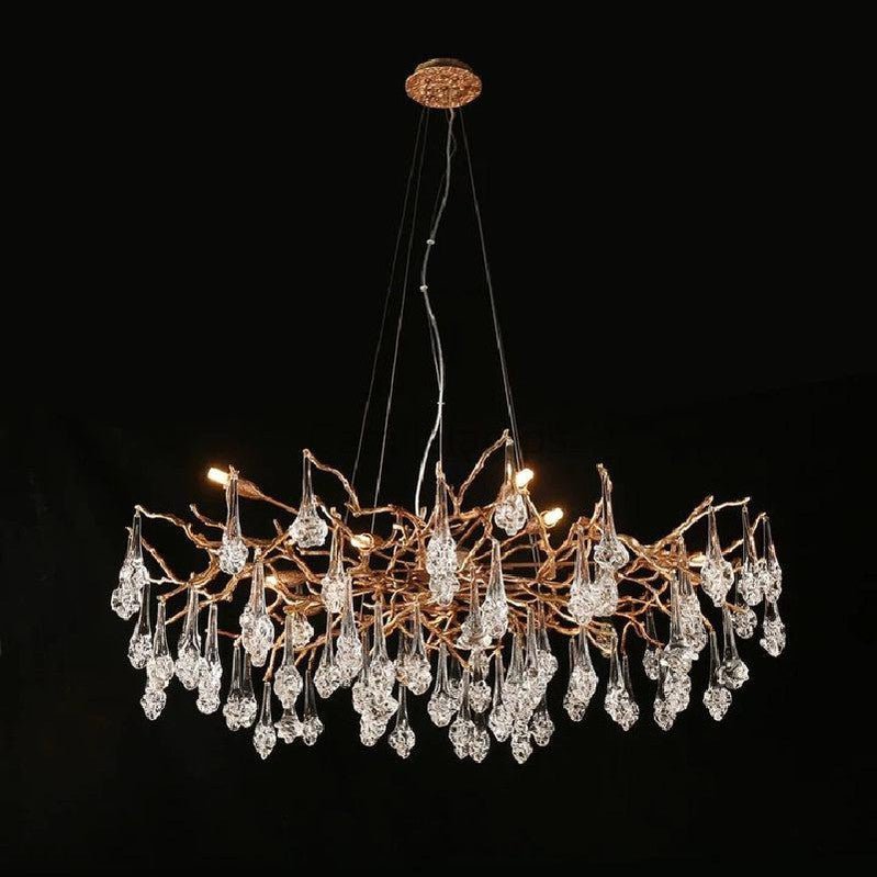 Creative Rose Crystal Brass Branch Chandelier - Camilalamps - Ca-10027