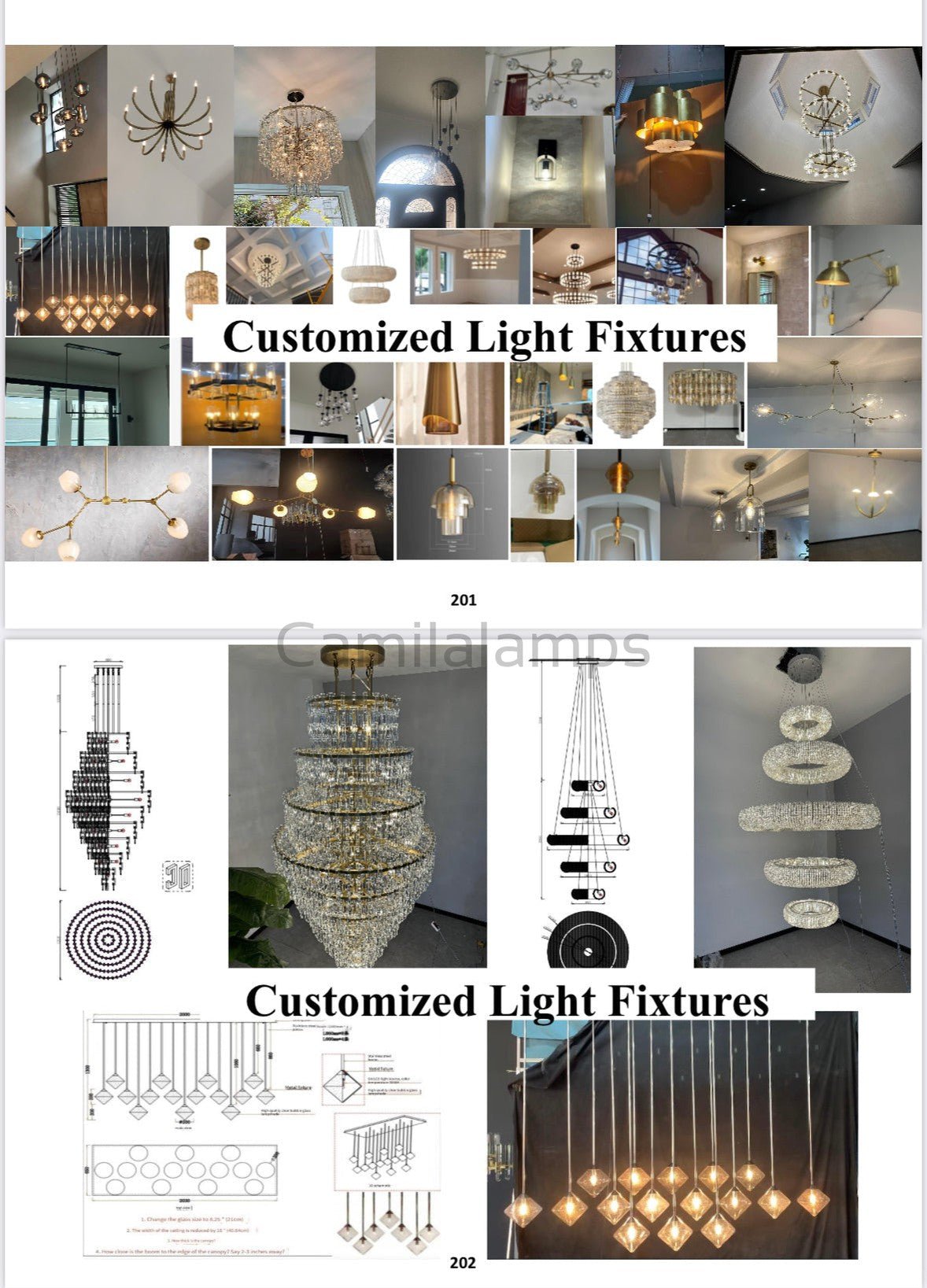 Crystal Long drop Chandlier( Customized ) - Camilalamps - CA - SR - 01