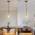 Crystal Pendant Light Kitchen Island, Adjustable Brass Pendant Light Fixtures, Indoor Modern Pendant Lights Over Island for Living Room, Dining Room, Bedroom, Bathroom(Bulb Included) - Camilalamps - B0F9KZ8BK5