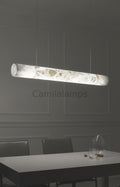 Cylindrical Alabaster Linear Chandelier - Camilalamps - Cylin-1285-1-11