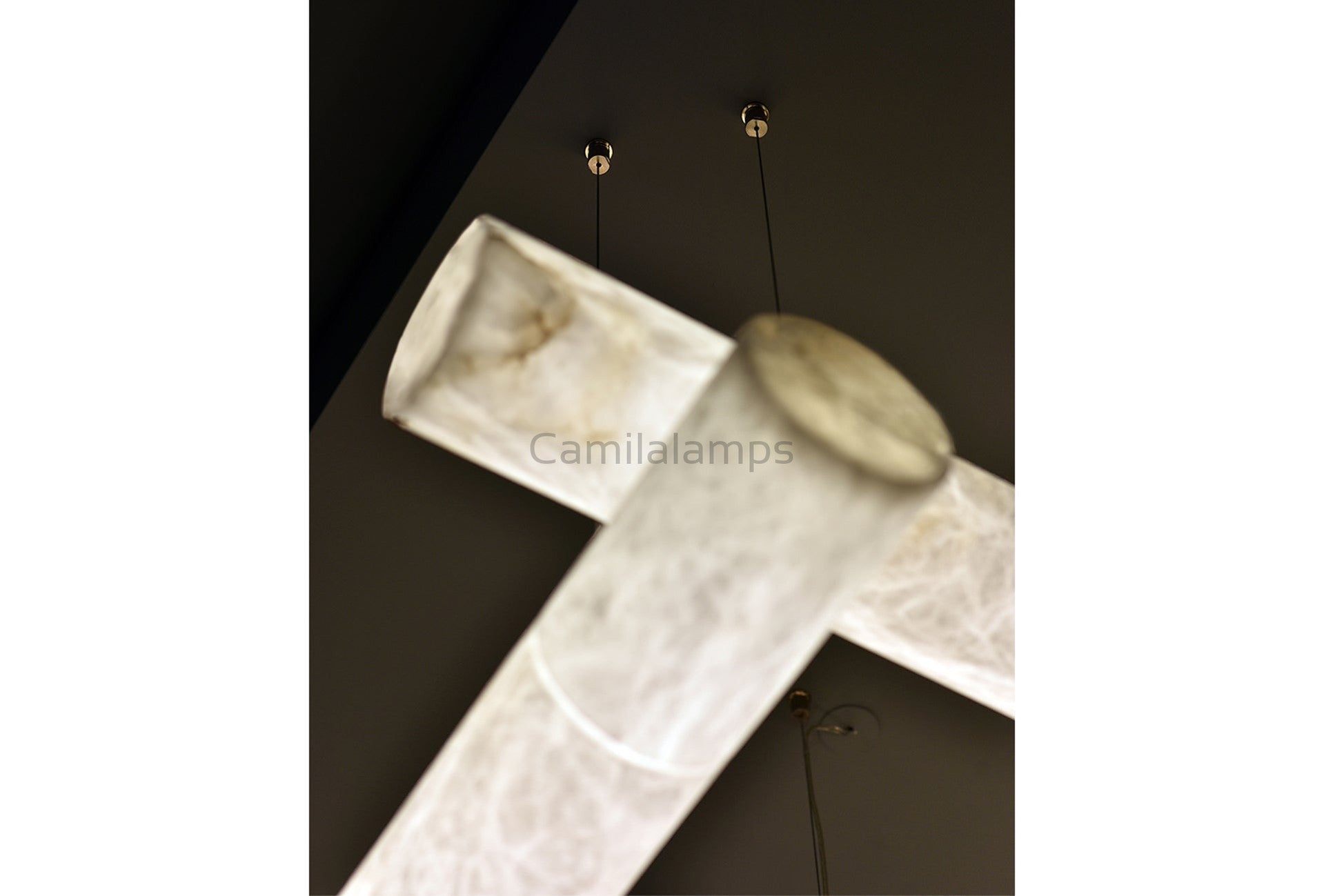 Cylindrical Alabaster Linear Chandelier - Camilalamps - Cylin-1285-1-11