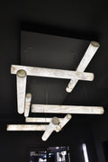 Cylindrical Alabaster Linear Chandelier - Camilalamps - Cylin-1285-1-11