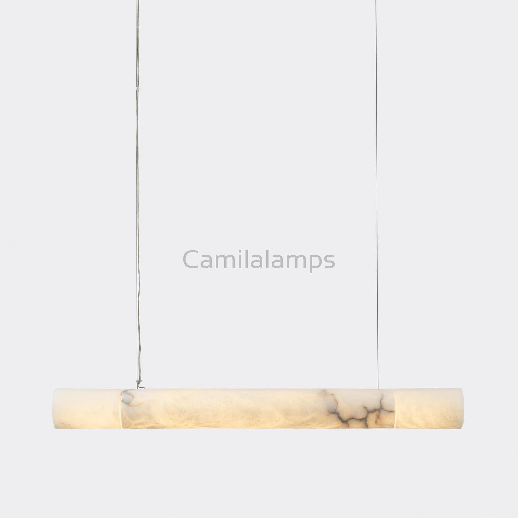 Cylindrical Alabaster Linear Chandelier - Camilalamps - Cylin-1285-1-11