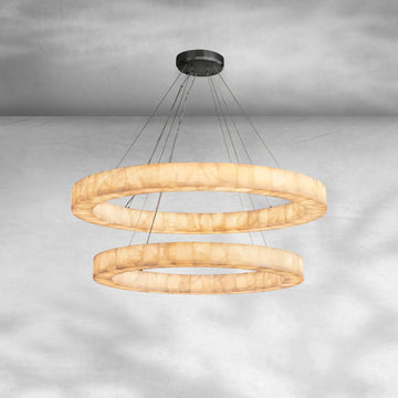 Rivaga 2 - Tier Round Calcite Chandelier 60" - Camilalamps - CA-DE2023-C0712