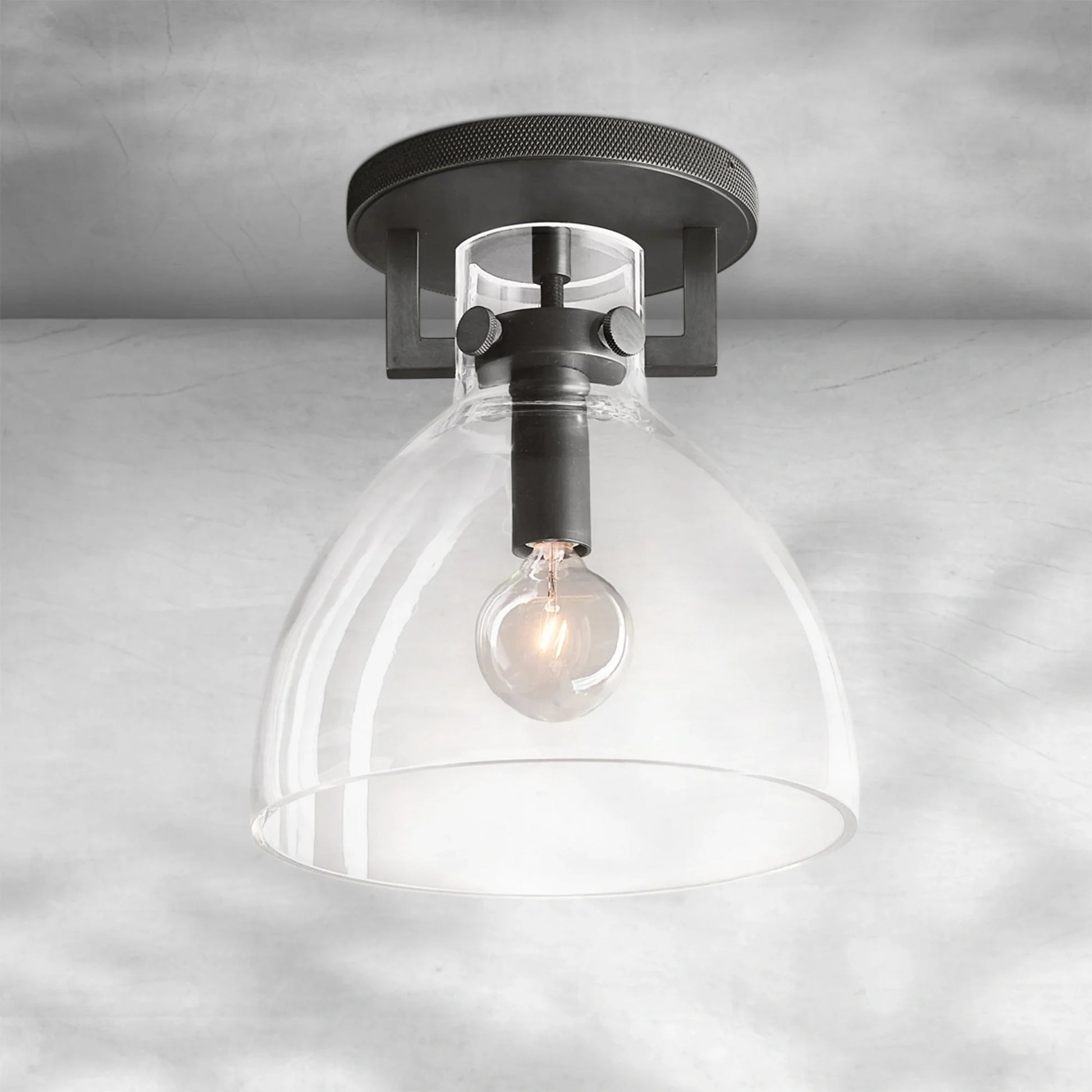 Machine Glass Cloche Flushmount - Camilalamps - CA-CH-3600