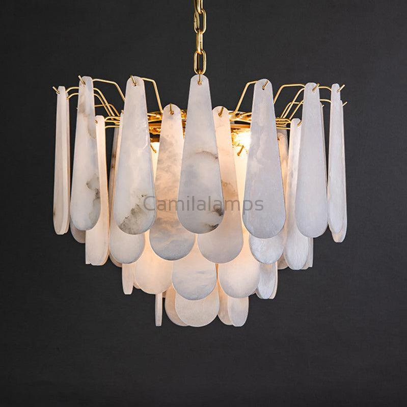 Damaris Alabaster Foyer Modern Art Chandelier - Camilalamps - CAM - DA - 001