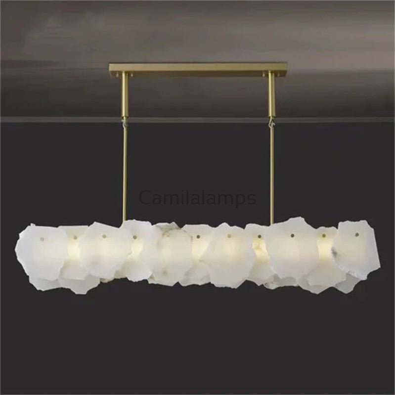 Darcy Alabaster Snowflake Linear Chandelier - Camilalamps - CAM - 2169