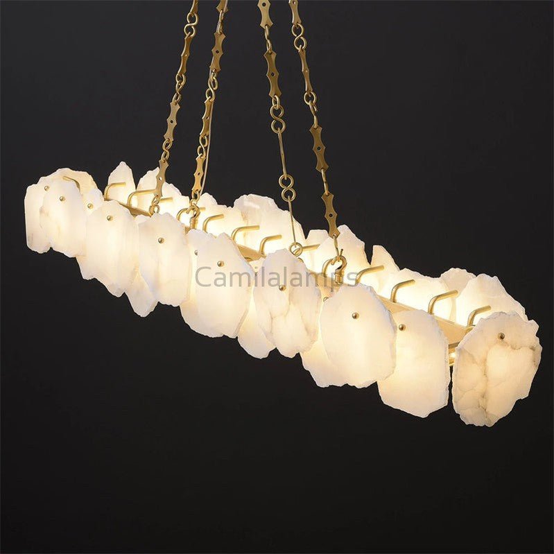 Darcy Alabaster Snowflake Linear Chandelier With Chain - Camilalamps - CAM - 2260