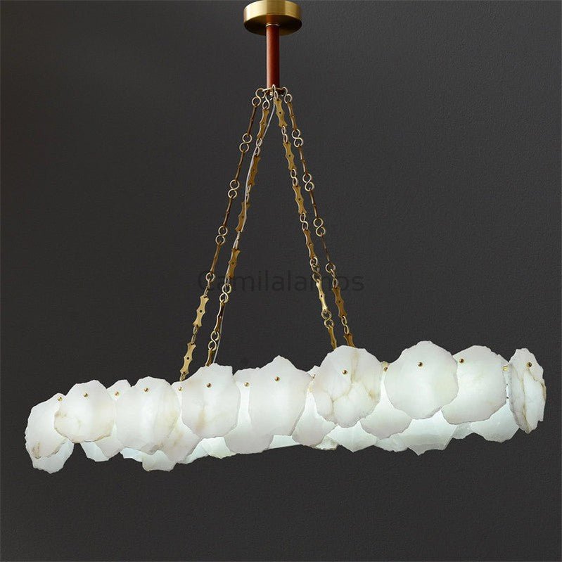 Darcy Alabaster Snowflake Linear Chandelier With Chain - Camilalamps - CAM - 2260