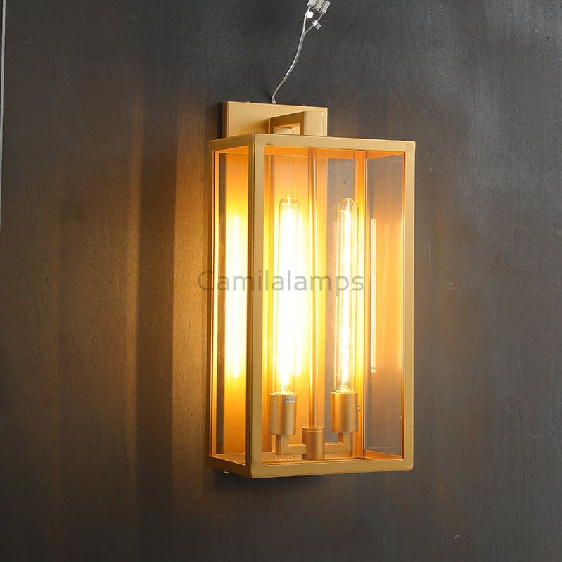 Deapx Square Lantern Wall Sconce 21" - Camilalamps - DL - W - 3123