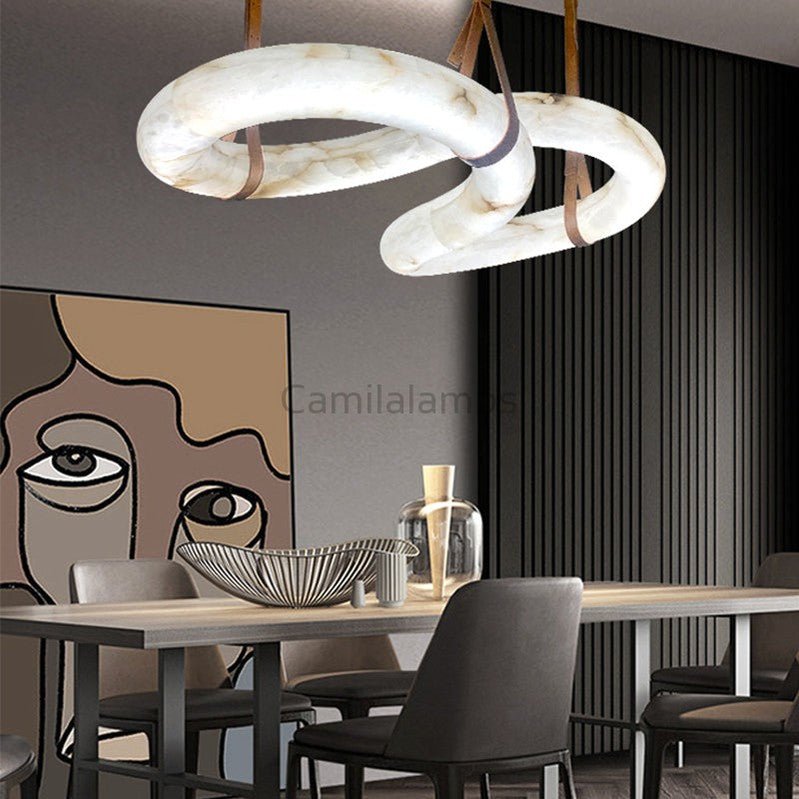 Delilah Designer Contemporary Alabaster Chandelier - Camilalamps - CAM - DE - 01