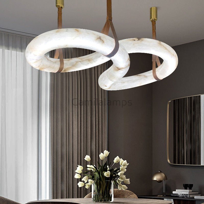 Delilah Designer Contemporary Alabaster Chandelier - Camilalamps - CaC-1DE-101