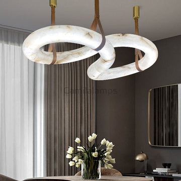 Delilah Designer Contemporary Alabaster Chandelier - Camilalamps - CaC-1DE-101