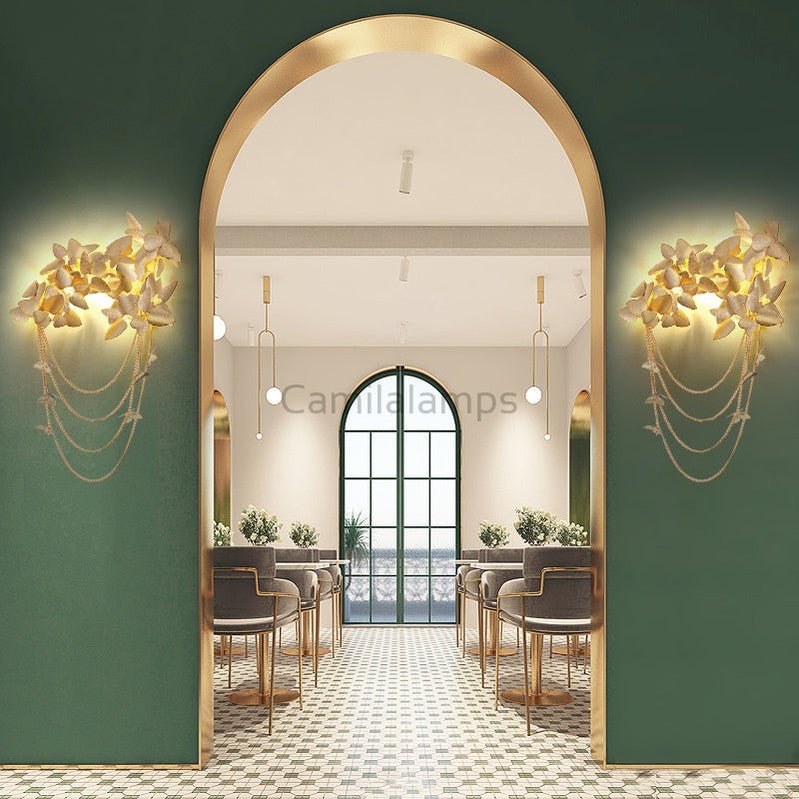 Della Modern Gold Leaf Bedroom Sconce - Camilalamps - ILM1015