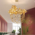 Della Modern Gold Leaf Living Room Chandelier - Camilalamps - ILM1018