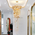 Della Modern Gold Leaf Staircase Chandelier - Camilalamps - ILC1019