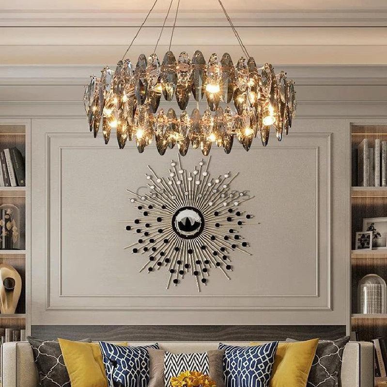 Denise Modern Round Smoke Crystal Chandelier - Camilalamps - ILM0418