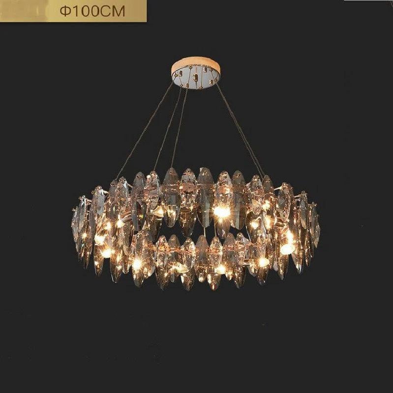Denise Modern Round Smoke Crystal Chandelier - Camilalamps - ILM0420