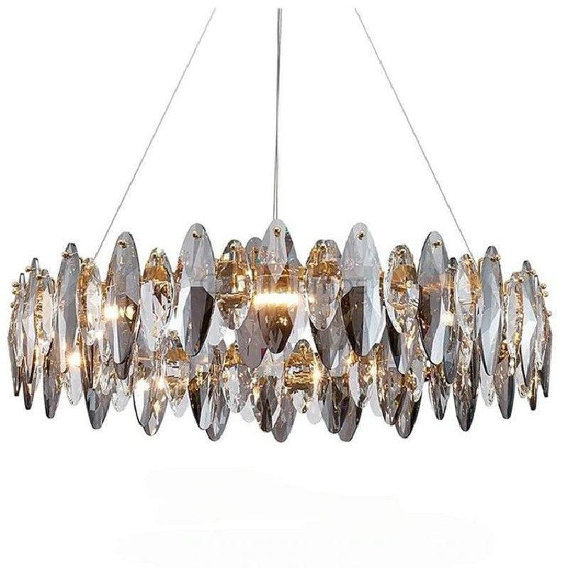 Denise Modern Round Smoke Crystal Chandelier - Camilalamps - ILC0418
