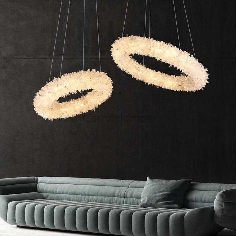 Derek Modern Crystal Cluster Round Chandelier - Camilalamps - ILC1071