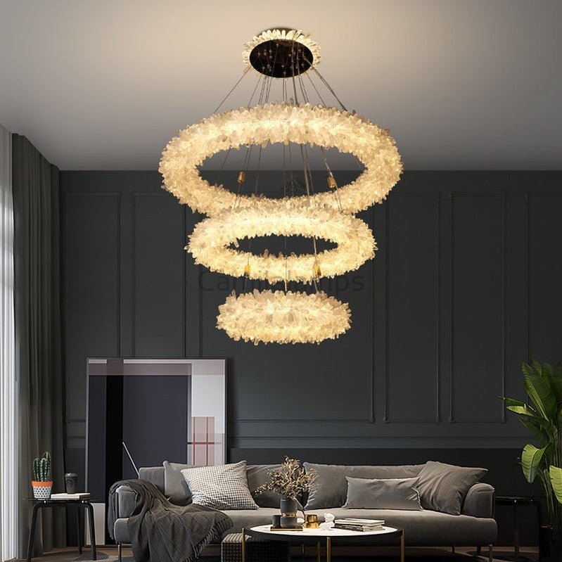 Derek Modern Rock Crystal Cluster Halo Chandelier - Camilalamps - Ca-10095