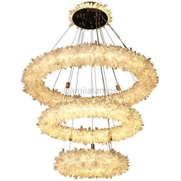 Derek Modern Rock Crystal Cluster Halo Chandelier - Camilalamps - CA - 0091