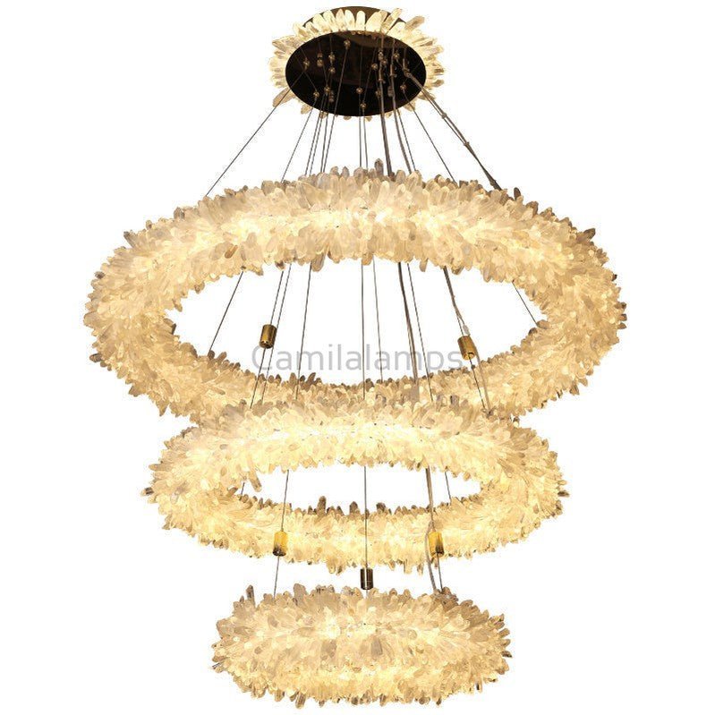 Derek Modern Rock Crystal Cluster Halo Chandelier - Camilalamps - Ca-10091