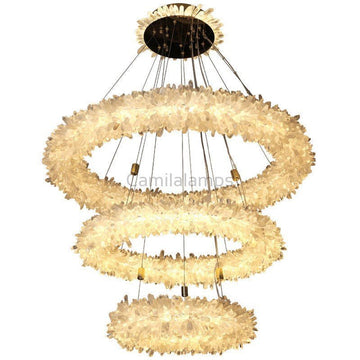 Derek Modern Rock Crystal Cluster Halo Chandelier - Camilalamps - Ca-10091