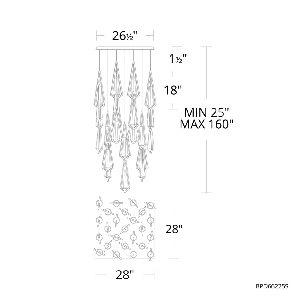 Devotion Linear Chandelier 25 Light - Camilalamps - CA - Devotion251