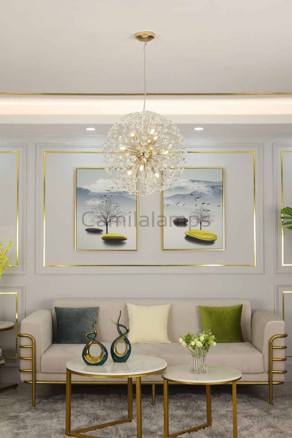 Dominic Modern Crystal Spherical Pendant Light - Camilalamps - CAM - DO - 01