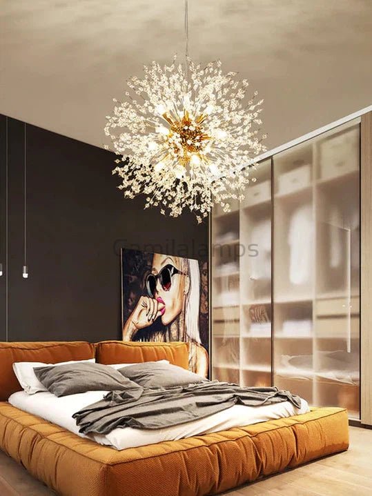 Dominic Modern Round Crystal Gold Pendant Light - Camilalamps - CAM1400 - 1