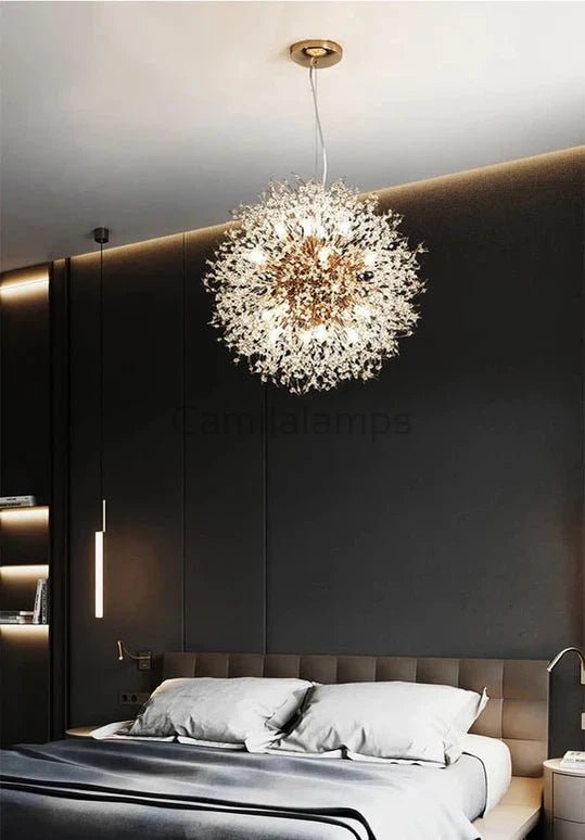 Dominic Modern Round Crystal Gold Pendant Light - Camilalamps - CAM1400 - 1